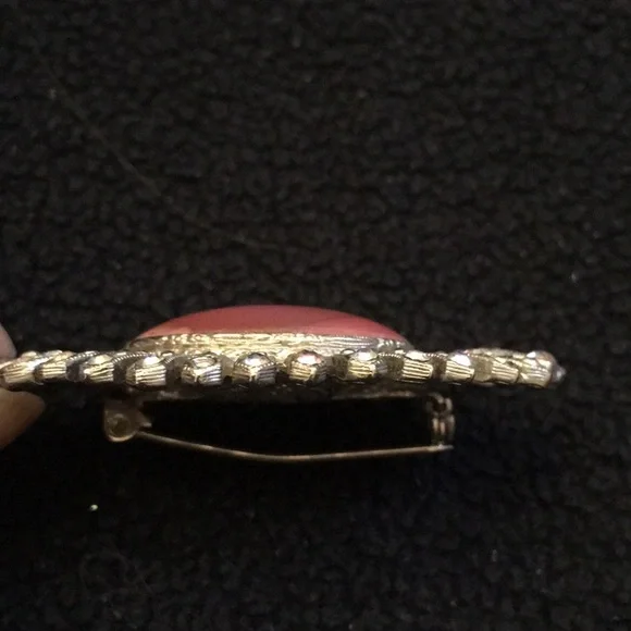Vintage pink brooch with rhinestones - Picture 6 of 6